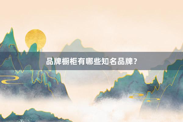 品牌橱柜有哪些知名品牌？